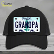 Grandpa Oregon Novelty License Plate Hat Mesh / Black