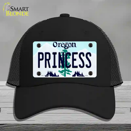 Princess Oregon Novelty License Plate Hat Mesh / Black