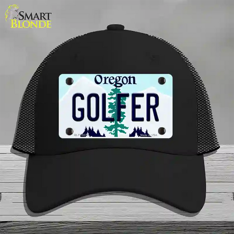 Golfer Oregon Novelty License Plate Hat Mesh / Black