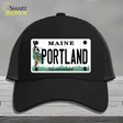 Portland Maine Novelty License Plate Hat Mesh / Black