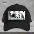 Augusta Maine Novelty License Plate Hat Mesh / Black