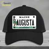 Augusta Maine Novelty License Plate Hat Mesh / Black