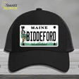 Biddeford Maine Novelty License Plate Hat Mesh / Black