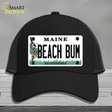 Beach Bum Maine Novelty License Plate Hat Mesh / Black