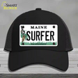 Surfer Maine Novelty License Plate Hat Mesh / Black