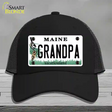 Grandpa Maine Novelty License Plate Hat Mesh / Black