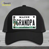 Grandpa Maine Novelty License Plate Hat Mesh / Black