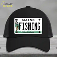 Fishing Maine Novelty License Plate Hat Mesh / Black