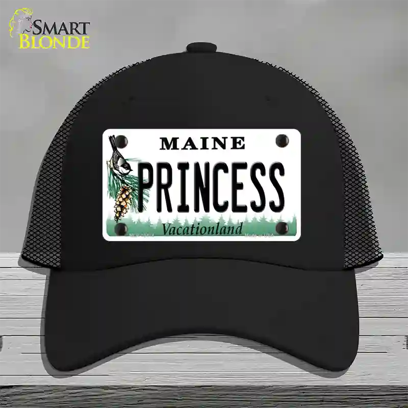 Princess Maine Novelty License Plate Hat Mesh / Black