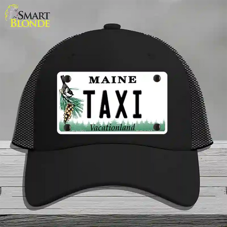 Taxi Maine Novelty License Plate Hat Mesh / Black