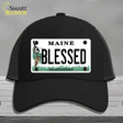 Blessed Maine Novelty License Plate Hat Mesh / Black