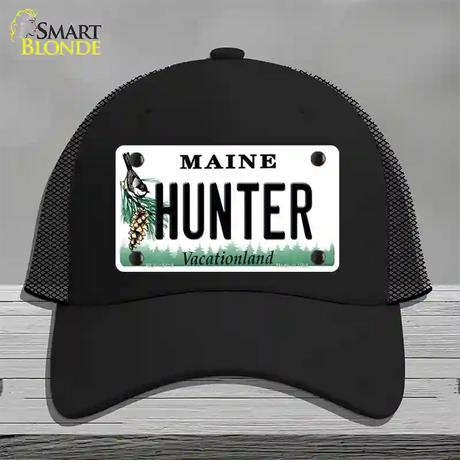 Hunter Maine Novelty License Plate Hat Mesh / Black