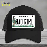 Bad Girl Maine Novelty License Plate Hat Mesh / Black