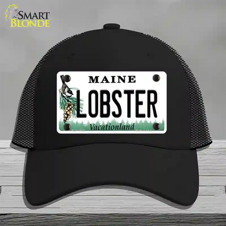 Lobster Maine Novelty License Plate Hat Mesh / Black