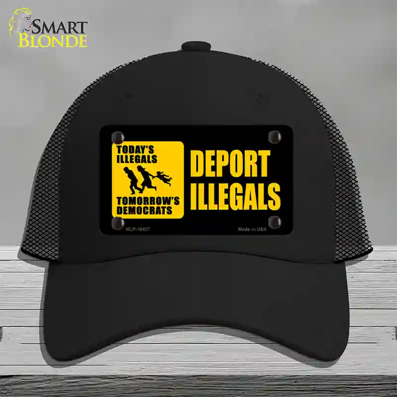 Deport Illegals Novelty License Plate Hat Mesh / Black