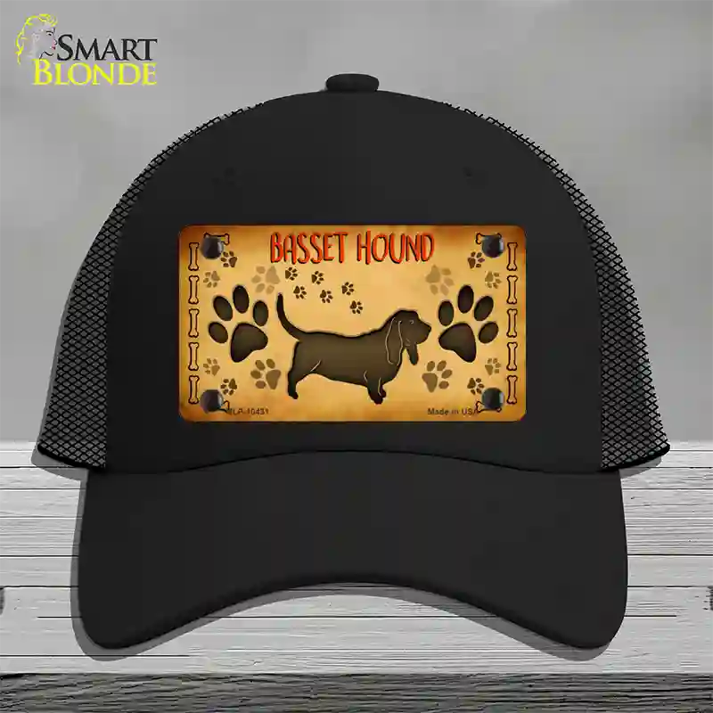 Basset Hound Novelty License Plate Hat Mesh / Black