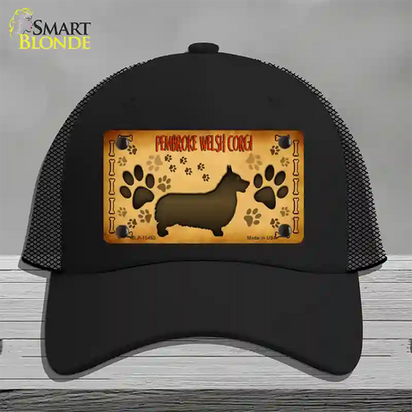 Pembroke Welsh Corgi Novelty License Plate Hat Mesh / Black