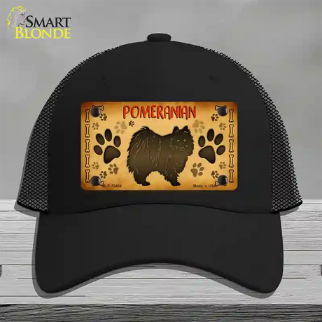 Pomeranian Novelty License Plate Hat Mesh / Black