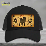 Pug Novelty License Plate Hat Mesh / Black