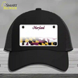 Maryland State Blank Novelty License Plate Hat Mesh / Black