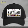 Maryland State MD Novelty License Plate Hat Mesh / Black