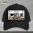 I Love Maryland Novelty License Plate Hat Mesh / Black