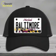 Baltimore Maryland Novelty License Plate Hat Mesh / Black