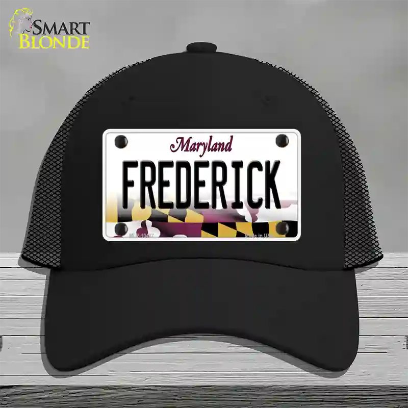 Frederick Maryland Novelty License Plate Hat Mesh / Black