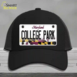 College Park Maryland Novelty License Plate Hat Mesh / Black