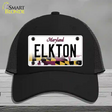 Elkton Maryland Novelty License Plate Hat Mesh / Black