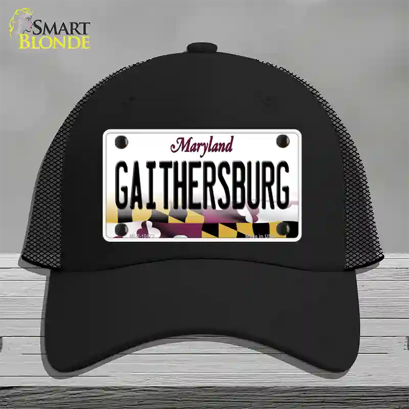 Gaithersburg Maryland Novelty License Plate Hat Mesh / Black