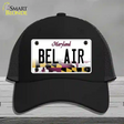 Bel Air Maryland Novelty License Plate Hat Mesh / Black