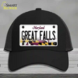 Great Falls Maryland Novelty License Plate Hat Mesh / Black