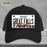 Great Falls Maryland Novelty License Plate Hat Mesh / Black