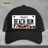 Beach Bum Maryland Novelty License Plate Hat Mesh / Black