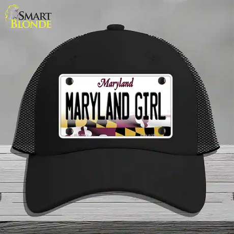 Maryland Girl Maryland Novelty License Plate Hat Mesh / Black