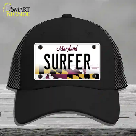 Surfer Maryland Novelty License Plate Hat Mesh / Black