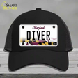 Diver Maryland Novelty License Plate Hat Mesh / Black