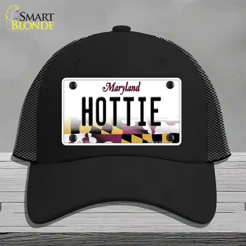 Hottie Maryland Novelty License Plate Hat Mesh / Black