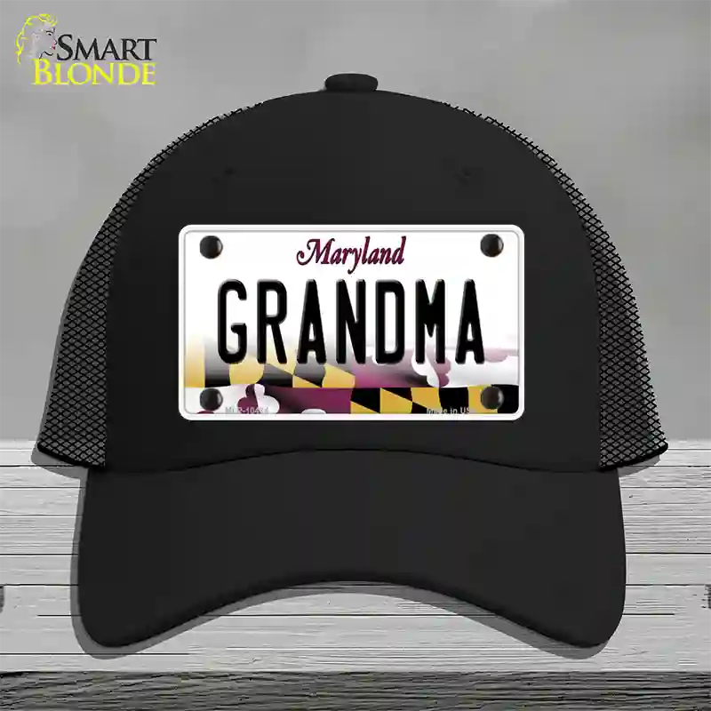 Grandma Maryland Novelty License Plate Hat Mesh / Black