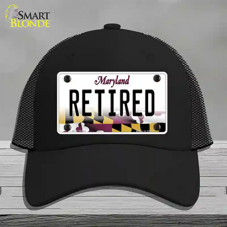 Retired Maryland Novelty License Plate Hat Mesh / Black