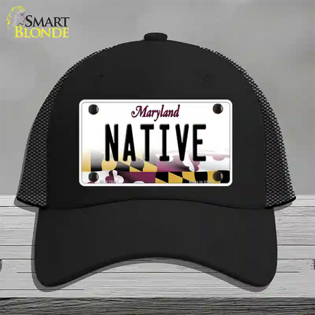 Native Maryland Novelty License Plate Hat Mesh / Black