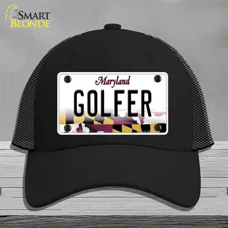 Golfer Maryland Novelty License Plate Hat Mesh / Black