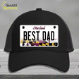 Best Dad Maryland Novelty License Plate Hat Mesh / Black