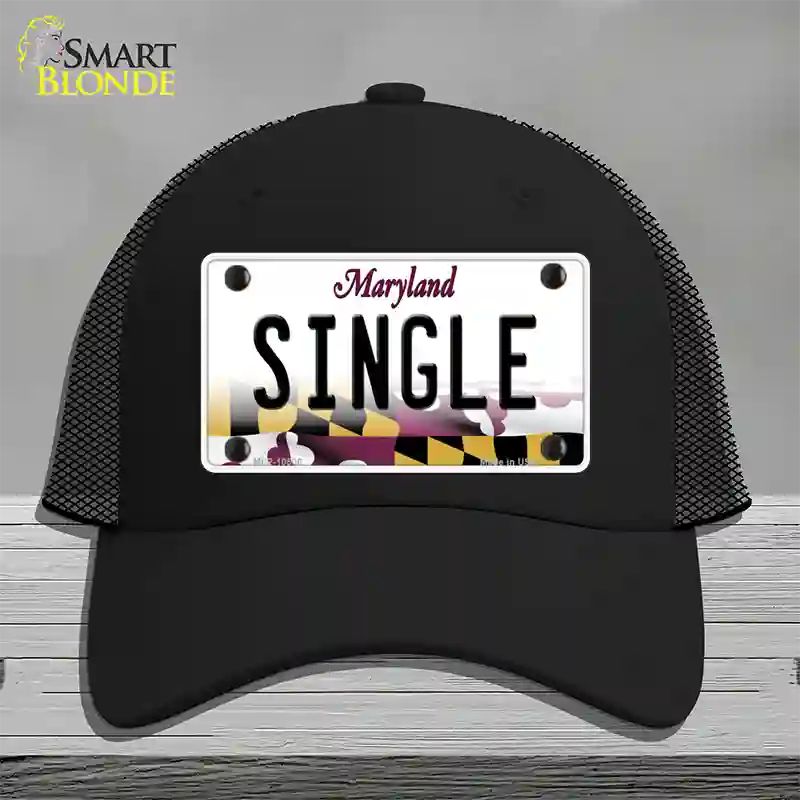 Single Maryland Novelty License Plate Hat Mesh / Black