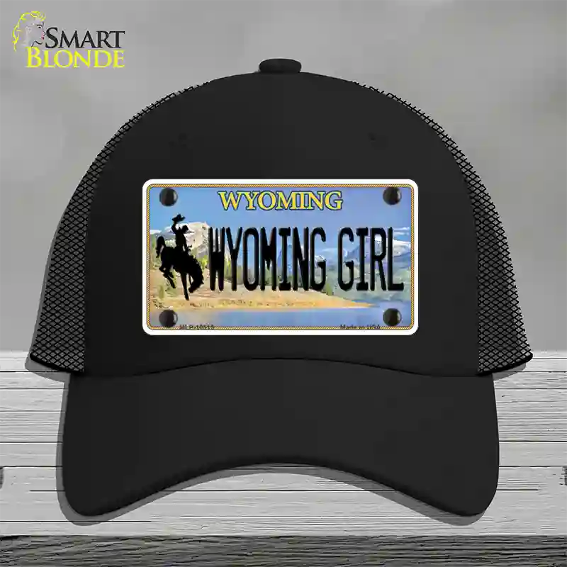 Wyoming Girl Novelty License Plate Hat Mesh / Black