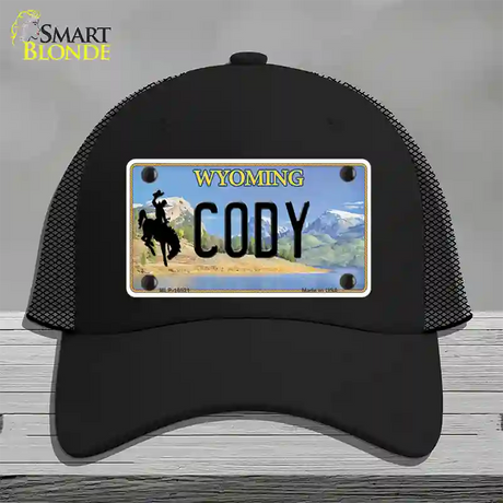 Cody Wyoming Novelty License Plate Hat Mesh / Black