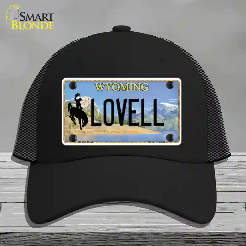 Lovell Wyoming Novelty License Plate Hat Mesh / Black