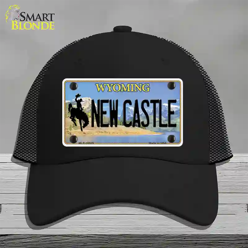 New Castle Wyoming Novelty License Plate Hat Mesh / Black