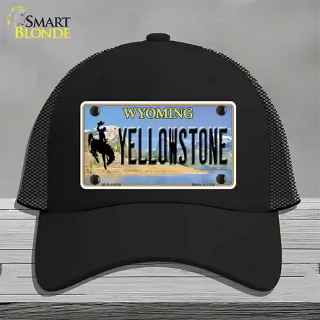 Yellowstone Wyoming Novelty License Plate Hat Mesh / Black